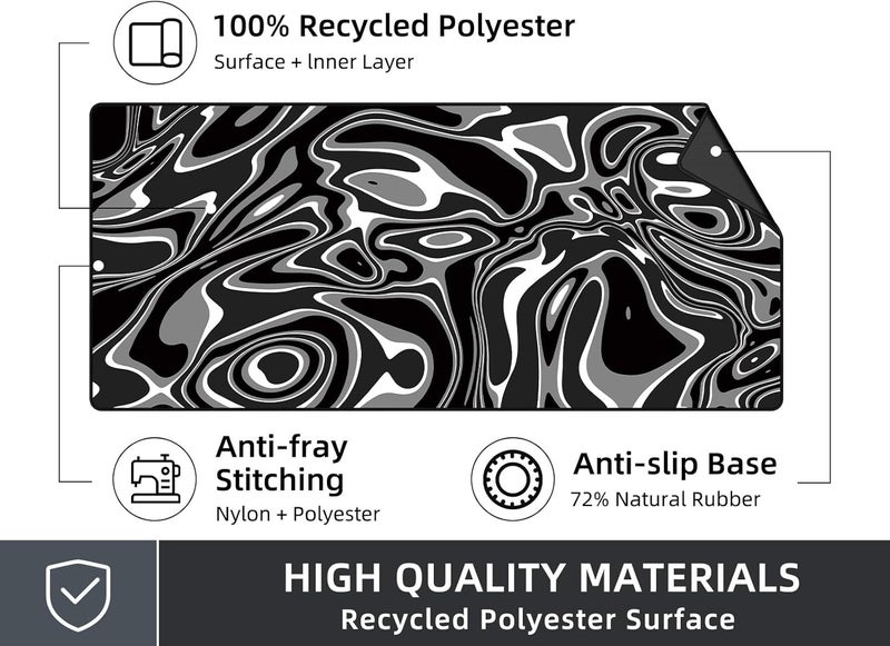 Rinaze Large Gaming Mouse Pad with Superior Micro-Weave Cloth, Extended Desk Mousepad with Stitched Edges, Anti-Slip Keyboard Pad for Computer, Home and Gaming - Image 5